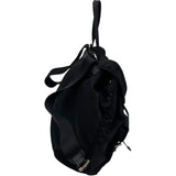 プラダ PRADA トライアングルロゴミニバッグバックチェーンショルダー ブラック シルバー金具 レザー×ナイロン レディース ショルダーバッグ