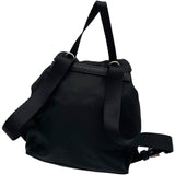 プラダ PRADA トライアングルロゴミニバッグバックチェーンショルダー ブラック シルバー金具 レザー×ナイロン レディース ショルダーバッグ