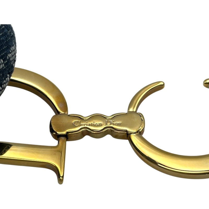 クリスチャン・ディオール Christian Dior トロッターサドルバッグ ネイビー キャンバス レディース ショルダーバッグ