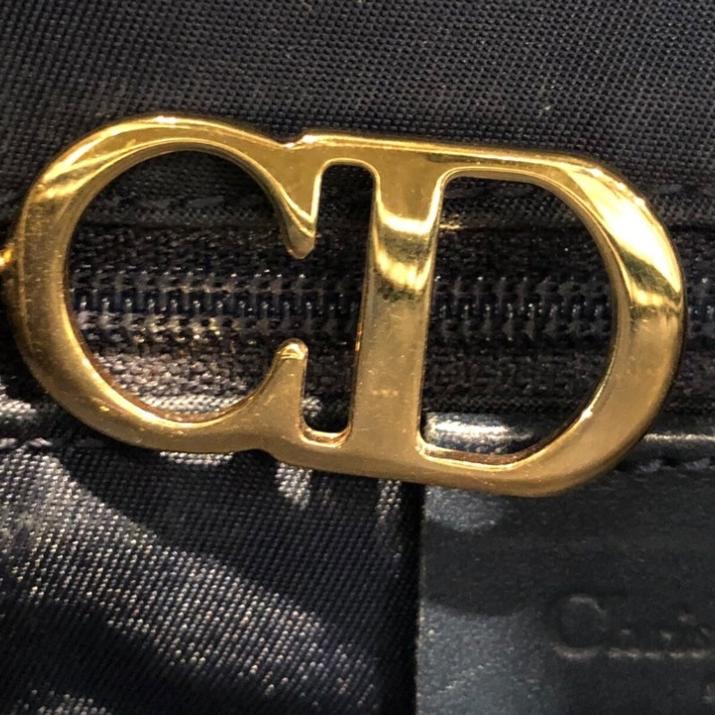 クリスチャン・ディオール Christian Dior トロッターサドルバッグ ネイビー/ゴールド金具 トロッターキャンバス レディース ハンドバッグ