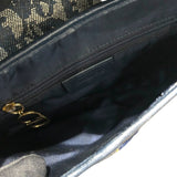 クリスチャン・ディオール Christian Dior トロッターサドルバッグ ネイビー/ゴールド金具 トロッターキャンバス レディース ハンドバッグ