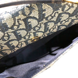 クリスチャン・ディオール Christian Dior トロッターサドルバッグ ネイビー/ゴールド金具 トロッターキャンバス レディース ハンドバッグ