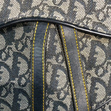 クリスチャン・ディオール Christian Dior トロッターサドルバッグ ネイビー/ゴールド金具 トロッターキャンバス レディース ハンドバッグ
