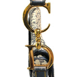クリスチャン・ディオール Christian Dior トロッターサドルバッグ ネイビー/ゴールド金具 トロッターキャンバス レディース ハンドバッグ