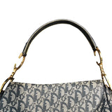 クリスチャン・ディオール Christian Dior トロッターサドルバッグ ネイビー/ゴールド金具 トロッターキャンバス レディース ハンドバッグ