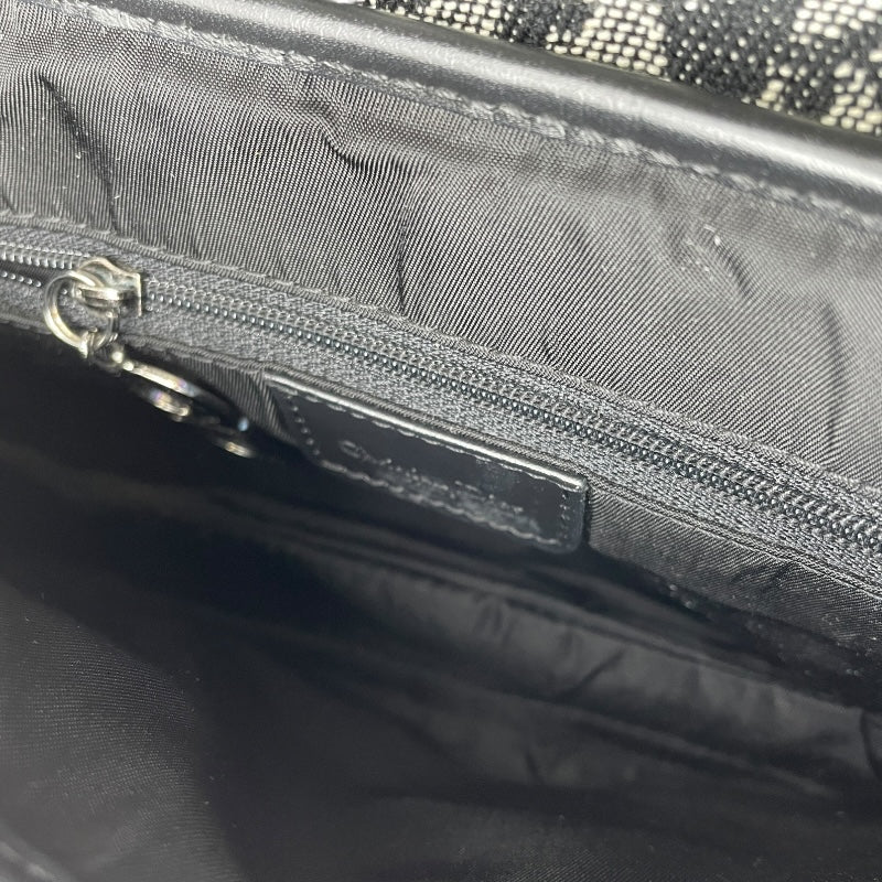 クリスチャン・ディオール Christian Dior トロッター サドルバッグ ブラック SV金具 トロッターキャンバス レディース ハンドバッグ