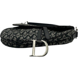 クリスチャン・ディオール Christian Dior トロッター サドルバッグ ブラック SV金具 トロッターキャンバス・レザー レディース ハンドバッグ