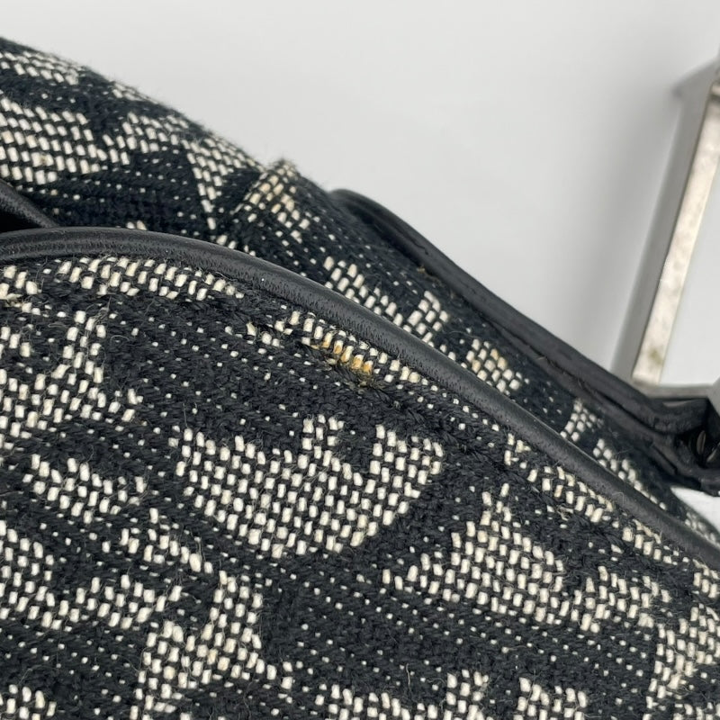 クリスチャン・ディオール Christian Dior トロッター サドルバッグ ブラック SV金具 トロッターキャンバス・レザー レディース ハンドバッグ