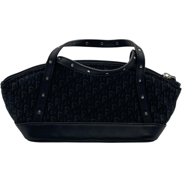 クリスチャン・ディオール Christian Dior ストリートシックミニハンドバッグ ブラック SV金具 トロッターキャンバス・レザー レディース ハンドバッグ