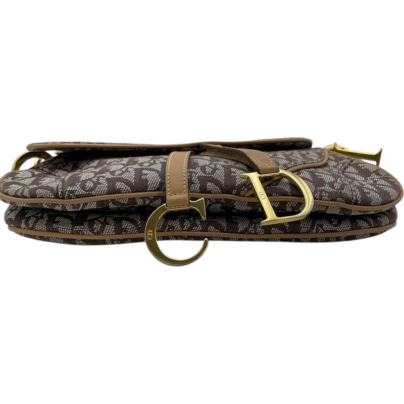 クリスチャン・ディオール Christian Dior トロッターサドルバッグ ブラウン GD金具 トロッターキャンバス レディース ショルダーバッグ