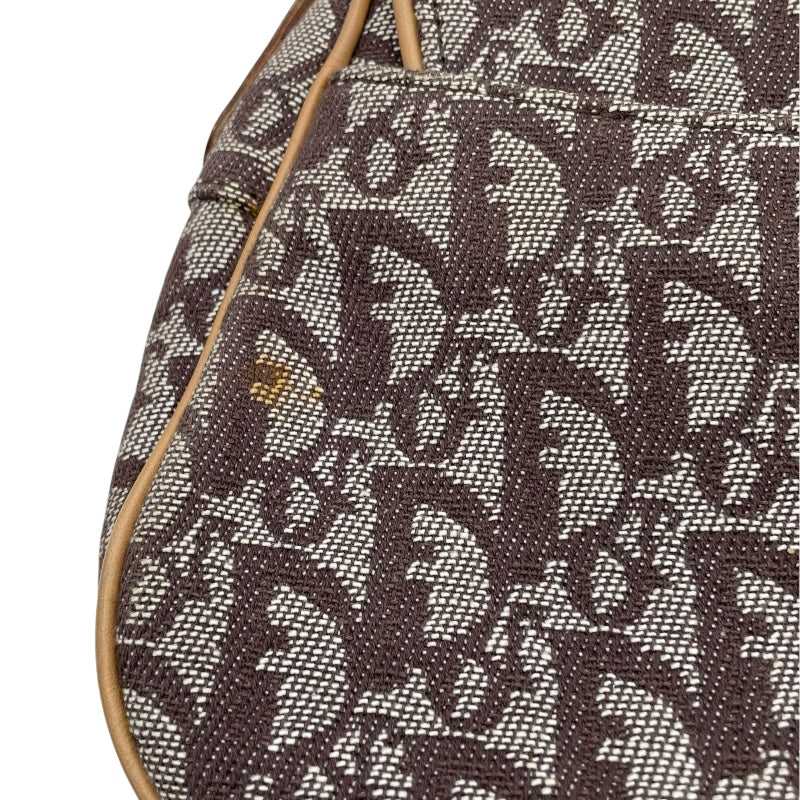 クリスチャン・ディオール Christian Dior トロッターサドルバッグ ブラウン GD金具 トロッターキャンバス レディース ショルダーバッグ