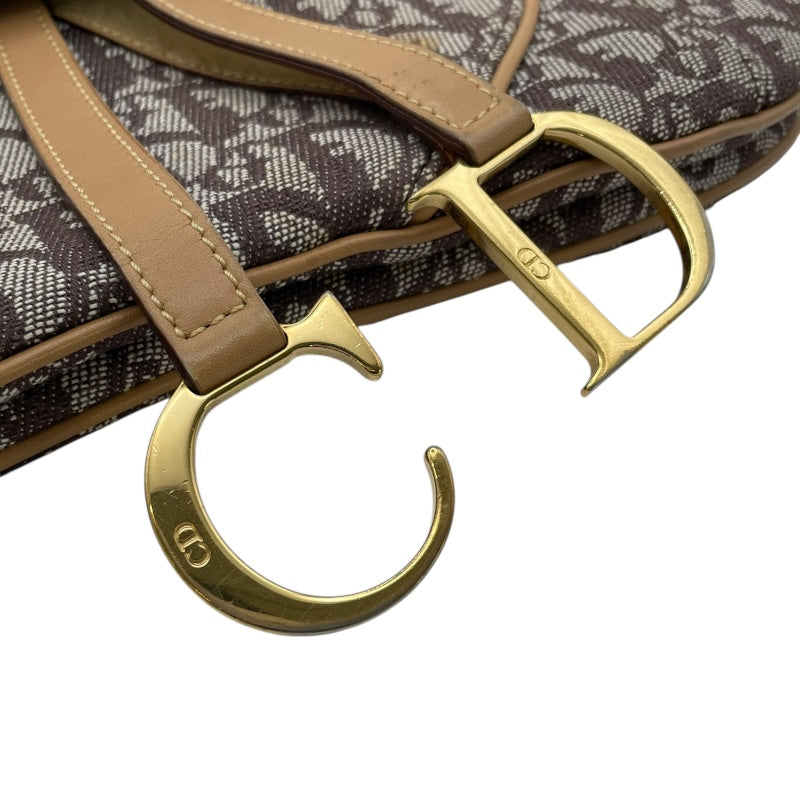 クリスチャン・ディオール Christian Dior トロッターサドルバッグ ブラウン GD金具 トロッターキャンバス レディース ショルダーバッグ