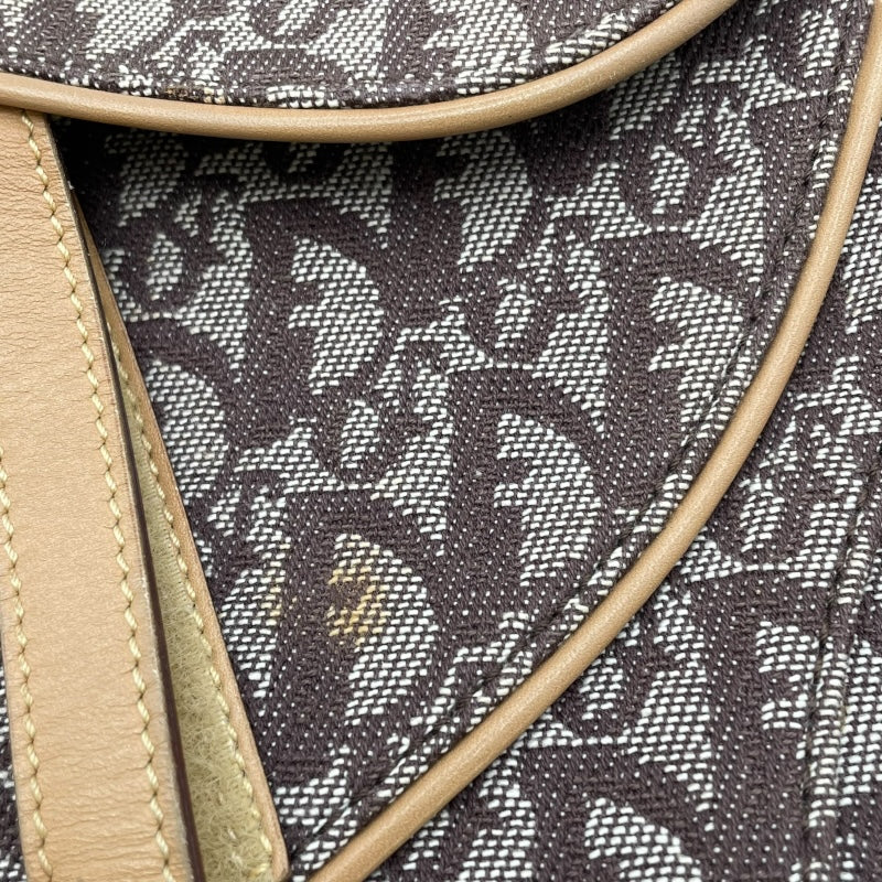 クリスチャン・ディオール Christian Dior トロッターサドルバッグ ブラウン GD金具 トロッターキャンバス レディース ショルダーバッグ