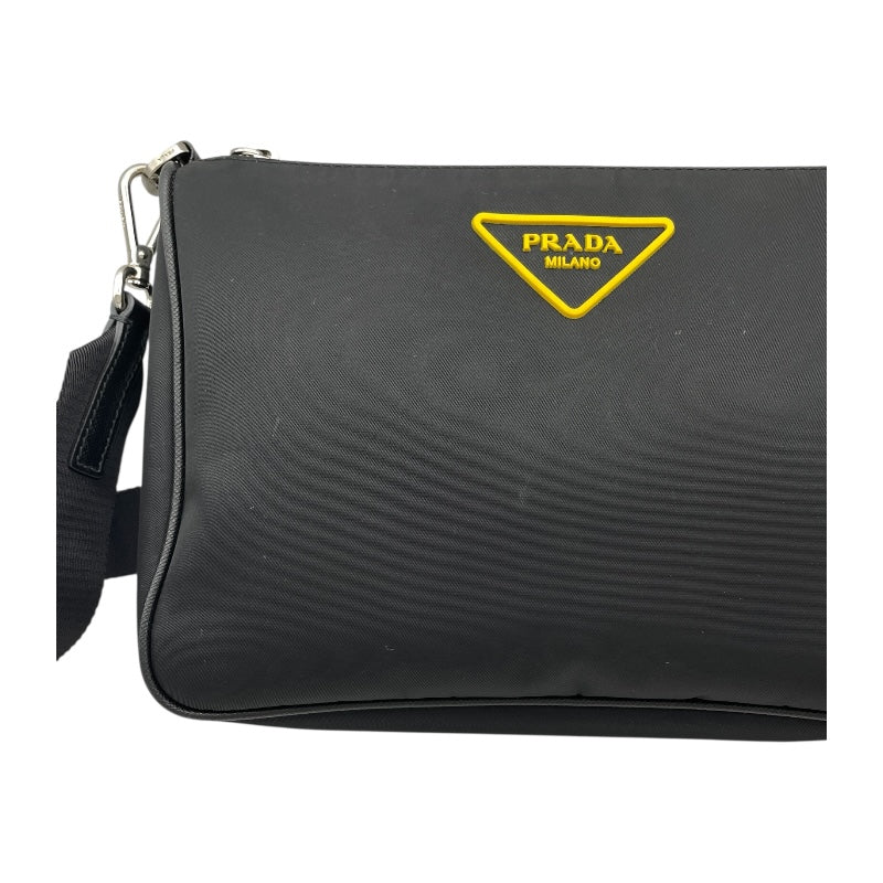 プラダ PRADA Re-Nylon サフィアーノショルダーバッグ 2VH113 ブラック ナイロン レディース ショルダーバッグ