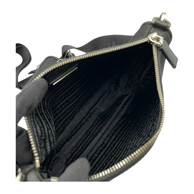 プラダ PRADA Re-Nylon サフィアーノショルダーバッグ 2VH113 ブラック ナイロン レディース ショルダーバッグ