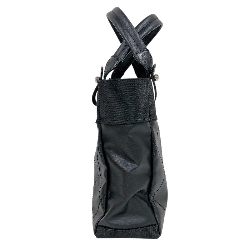 シャネル CHANEL パリビアリッツトートPM ブラック コーティングキャンバス レディース ハンドバッグ