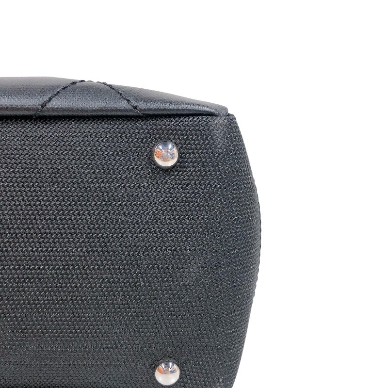 シャネル CHANEL パリビアリッツトートPM ブラック コーティングキャンバス レディース ハンドバッグ