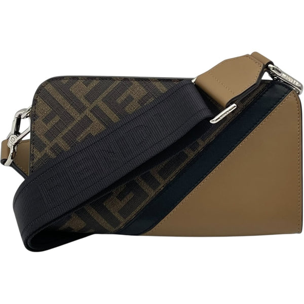 フェンディ FENDI ズッカ柄ボディバッグ 7M0346 ブラウン PVC/レザー レディース ショルダーバッグ