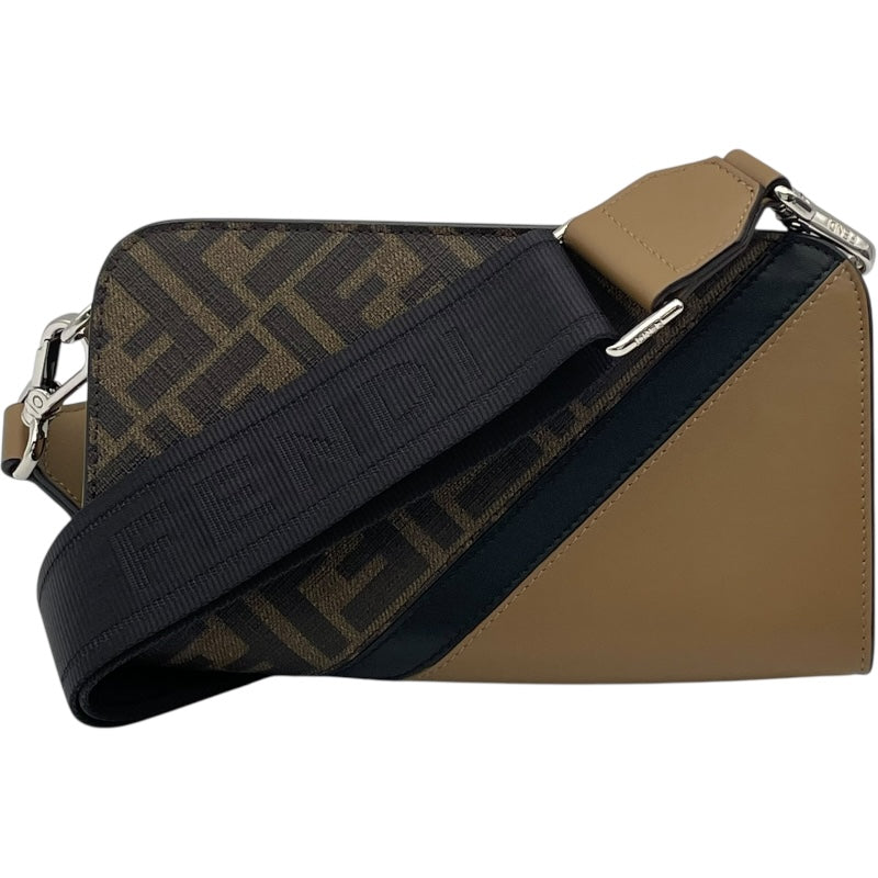 フェンディ FENDI ズッカ柄ボディバッグ 7M0346 ブラウン PVC/レザー レディース ショルダーバッグ