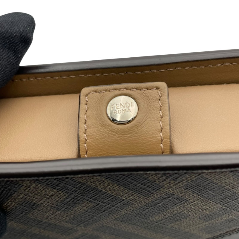 フェンディ FENDI ズッカ柄ボディバッグ 7M0346 ブラウン PVC/レザー レディース ショルダーバッグ