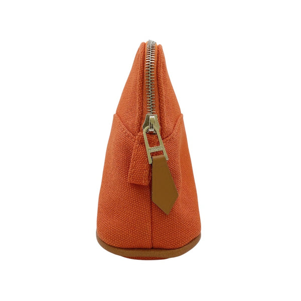 エルメス HERMES ボリードポーチ16 オレンジ　シルバー金具 トワル レディース ポーチ