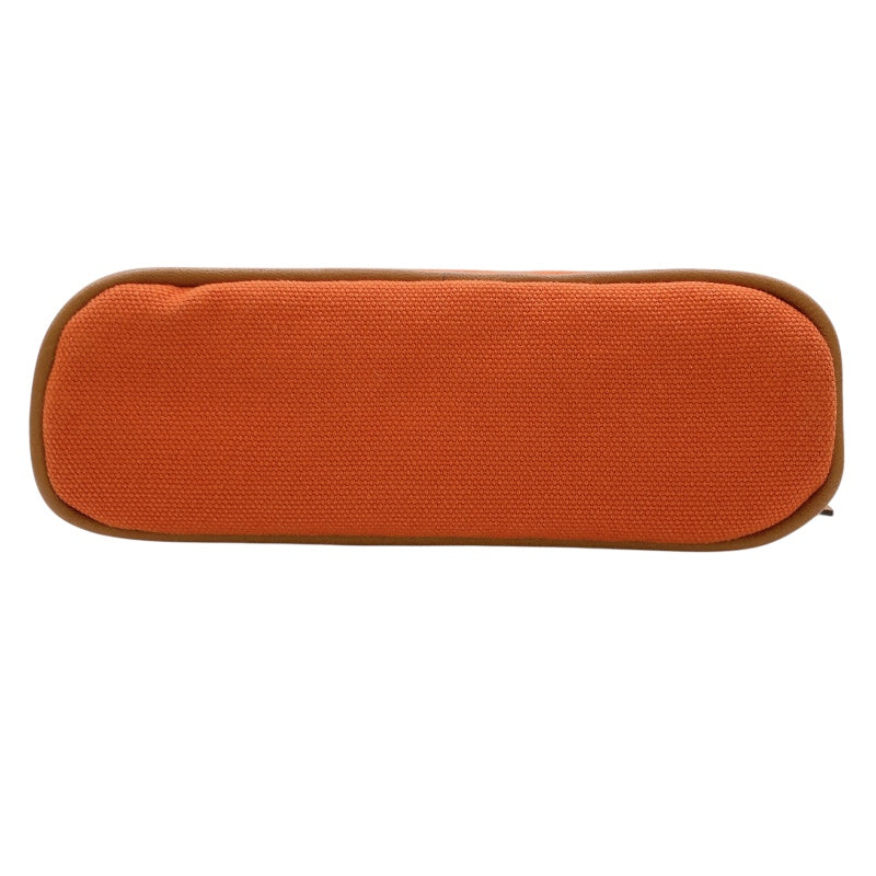 エルメス HERMES ボリードポーチ16 オレンジ　シルバー金具 トワル レディース ポーチ