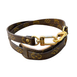 ルイ・ヴィトン LOUIS VUITTON ショルダーストラップ ブラウン　ゴールド金具 ヌメ革 レザー レディース ストラップ
