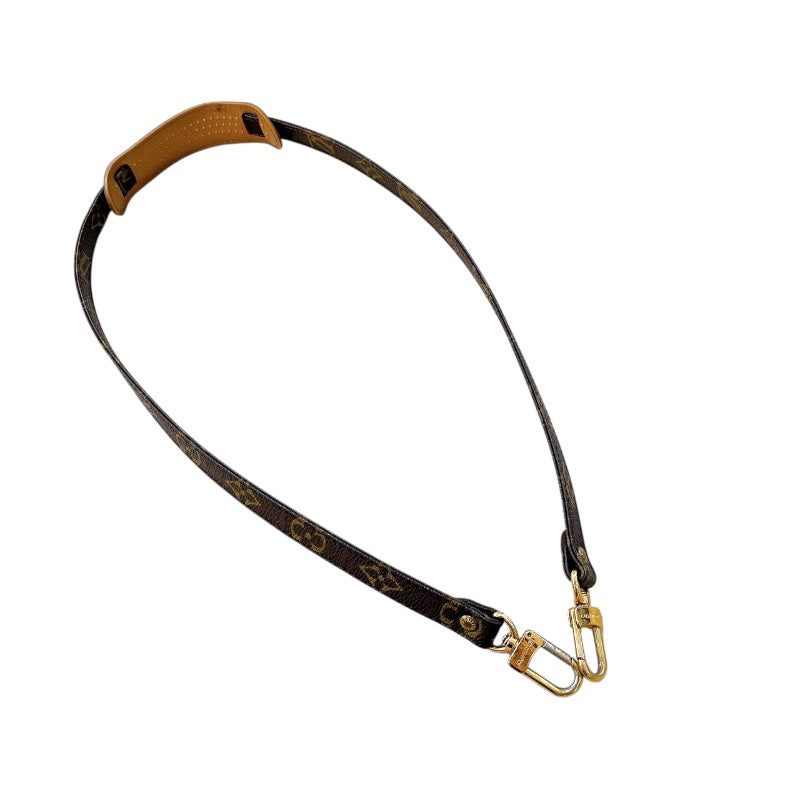 ルイ・ヴィトン LOUIS VUITTON ショルダーストラップ ブラウン　ゴールド金具 ヌメ革 レザー レディース ストラップ