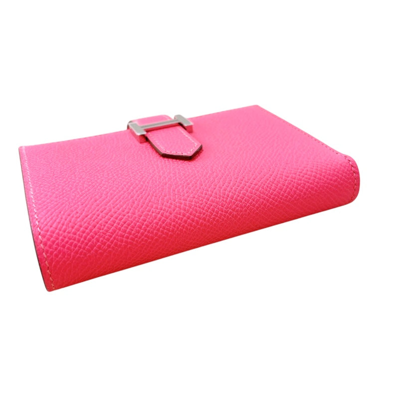 エルメス HERMES べアンコンビネ W刻印(2024年製) ローズアザレ　SV金具 エプソン ユニセックス 二つ折り財布