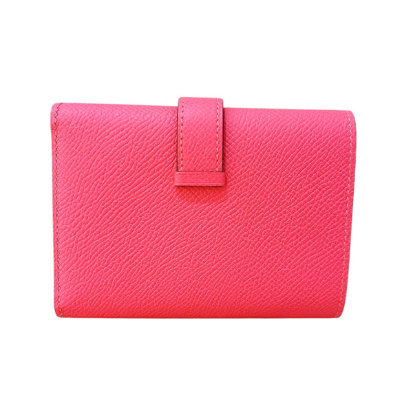 エルメス HERMES べアンコンビネ W刻印(2024年製) ローズアザレ　SV金具 エプソン ユニセックス 二つ折り財布