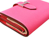 エルメス HERMES べアンコンビネ W刻印(2024年製) ローズアザレ　SV金具 エプソン ユニセックス 二つ折り財布