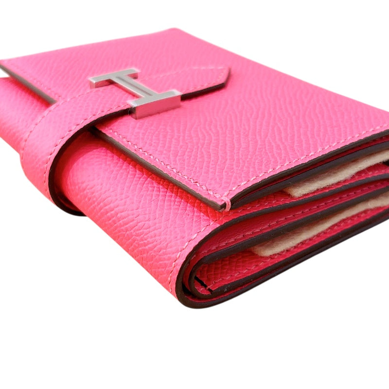 エルメス HERMES べアンコンビネ W刻印(2024年製) ローズアザレ　SV金具 エプソン ユニセックス 二つ折り財布