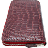 エルメス HERMES アザップロング □R刻印 ブルゴーニュ/シルバー金具 アリゲーターリセ レディース 長財布