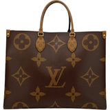 ルイ・ヴィトン LOUIS VUITTON オンザゴー GM M45320 ブラウン モノグラム・リバース レディース トートバッグ