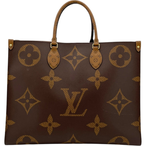 ルイ・ヴィトン LOUIS VUITTON オンザゴー GM M45320 ブラウン モノグラム・リバース レディース トートバッグ
