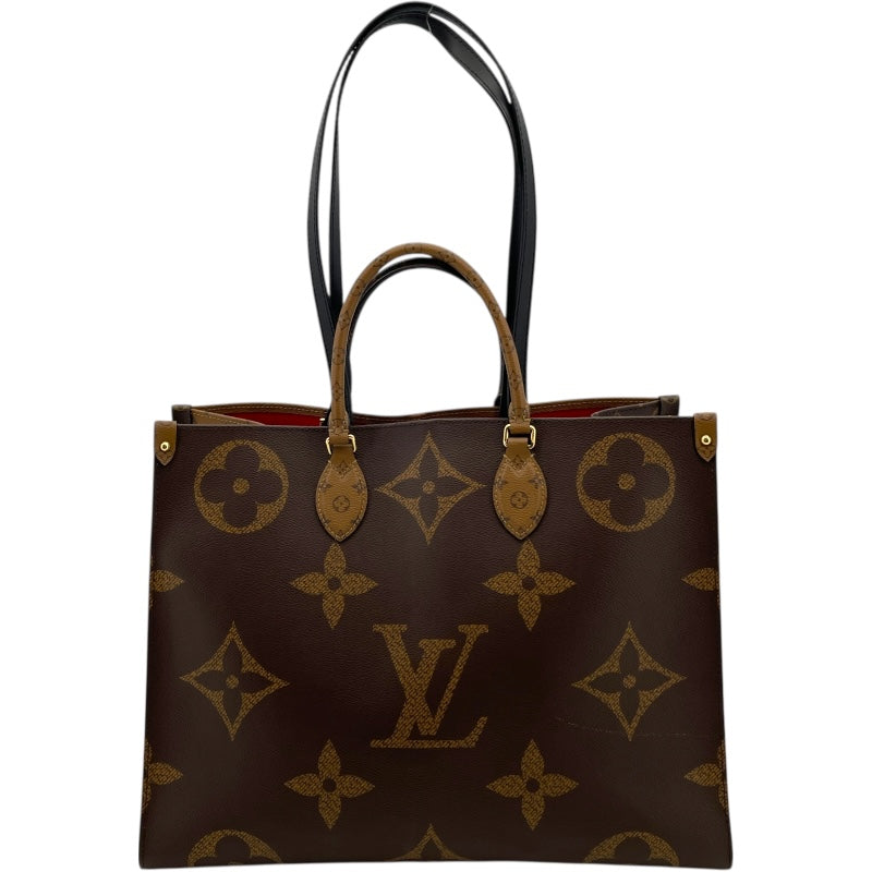 ルイ・ヴィトン LOUIS VUITTON オンザゴー GM M45320 ブラウン モノグラム・リバース レディース トートバッグ