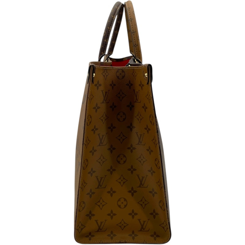 ルイ・ヴィトン LOUIS VUITTON オンザゴー GM M45320 ブラウン モノグラム・リバース レディース トートバッグ