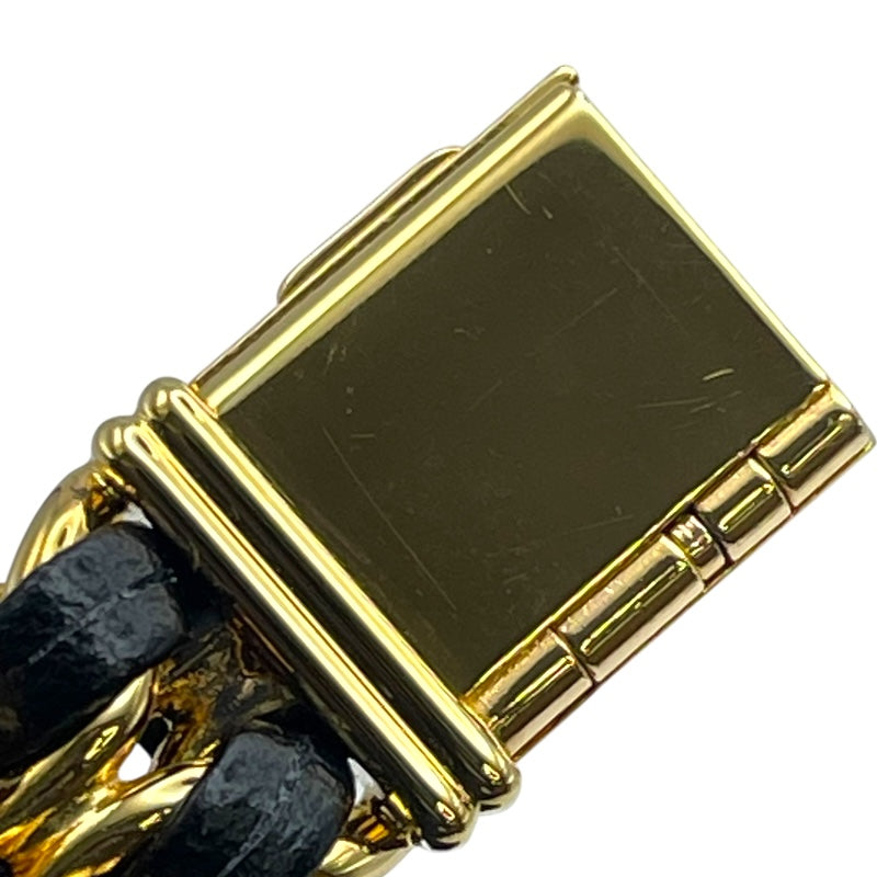 シャネル CHANEL プルミエール M H0001 ブラック GP クオーツ レディース 腕時計