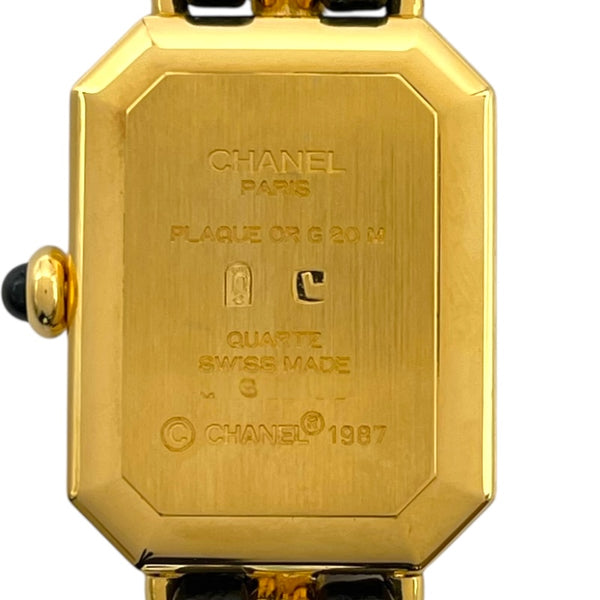 シャネル CHANEL プルミエール M H0001 ブラック GP クオーツ レディース 腕時計