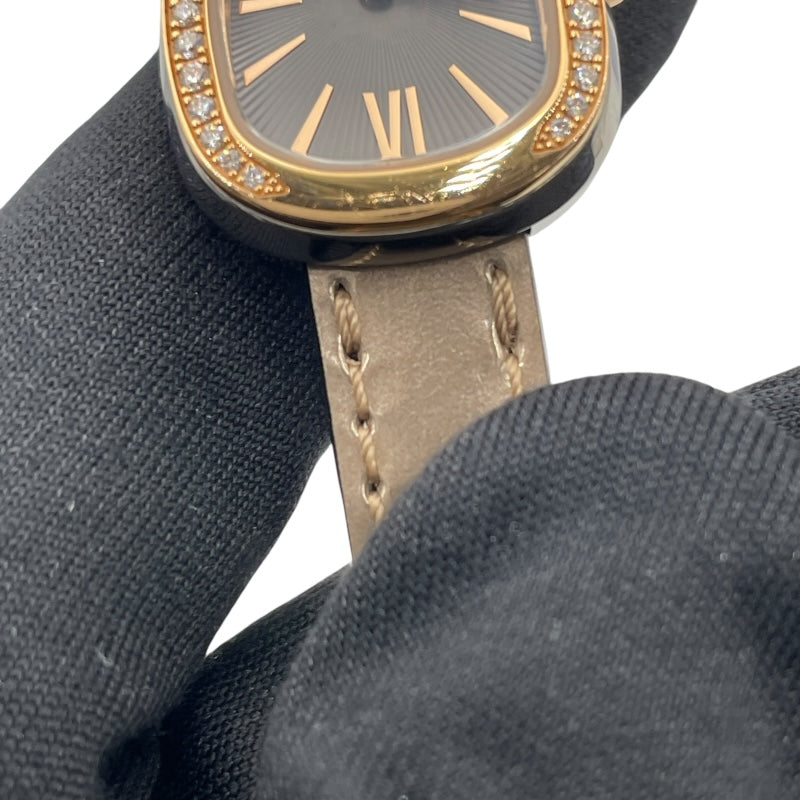 ブルガリ BVLGARI セルペンティ 102968 グレー PG/SS レディース 腕時計