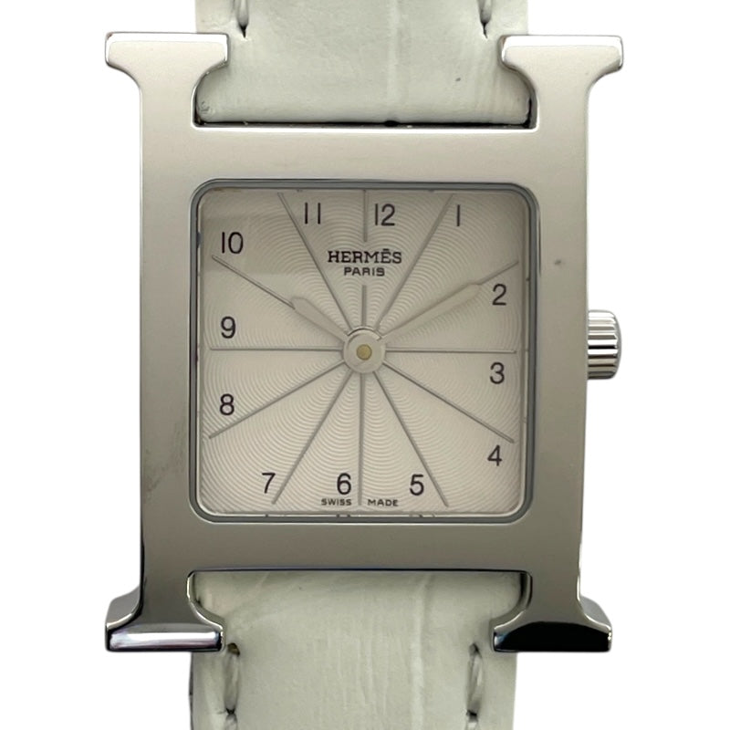 エルメス HERMES H1.210 H1.210 アイボリー SS クオーツ レディース 腕時計