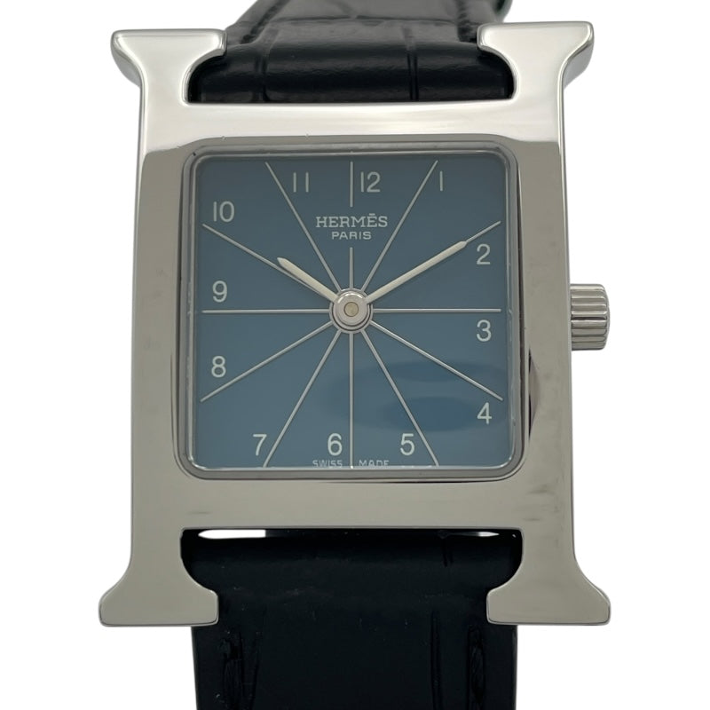 エルメス HERMES Hウォッチ HH1.210 ブルー SS クオーツ レディース 腕時計