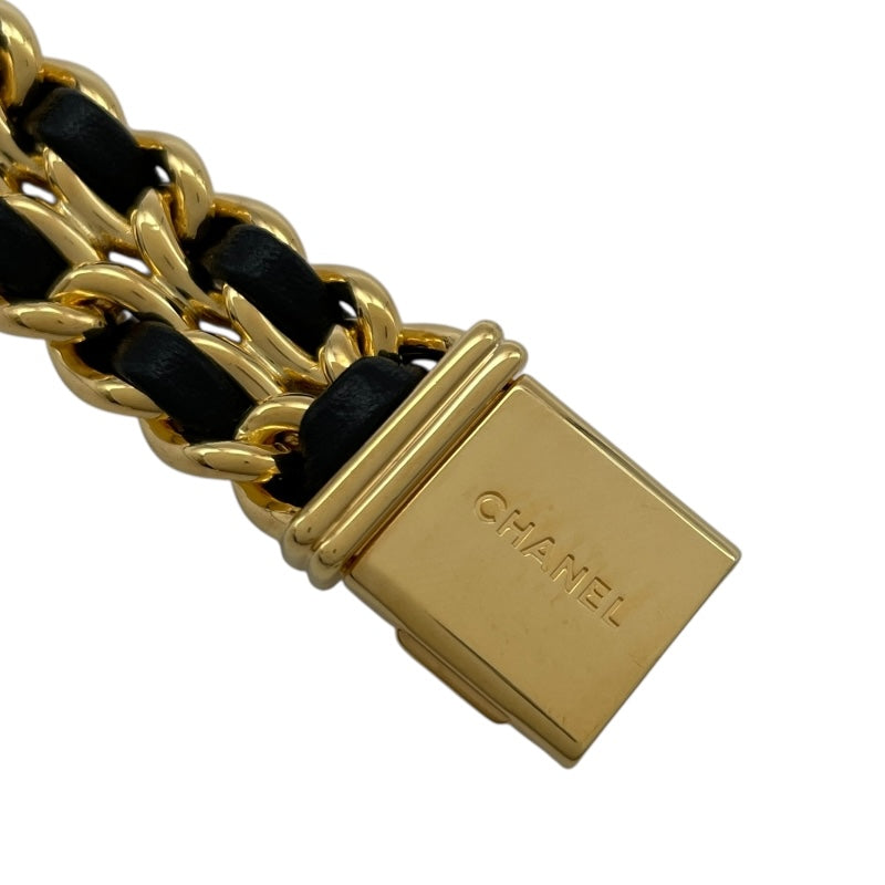 シャネル CHANEL プルミエール S H0001 ブラック GP×革ベルト クオーツ レディース 腕時計