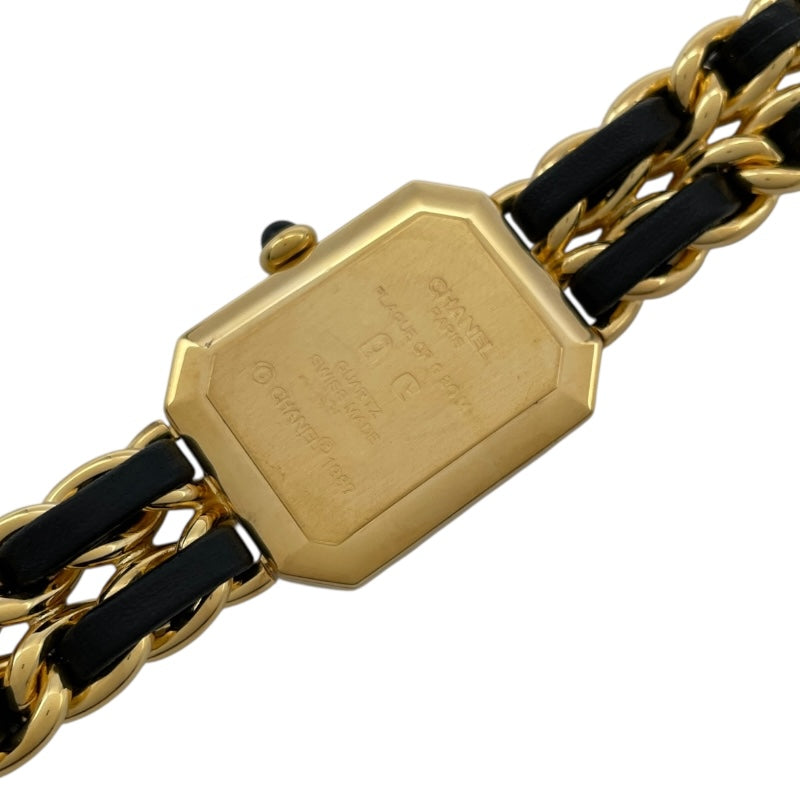 シャネル CHANEL プルミエール S H0001 ブラック GP×革ベルト クオーツ レディース 腕時計