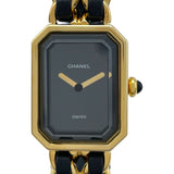 シャネル CHANEL プルミエール S H0001 ブラック GP×革ベルト クオーツ レディース 腕時計