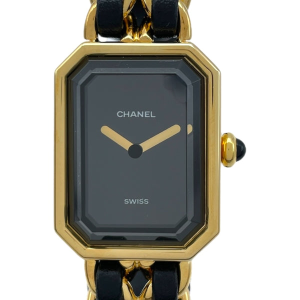 シャネル CHANEL プルミエール S H0001 ブラック GP×革ベルト クオーツ レディース 腕時計