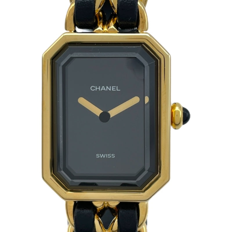 シャネル CHANEL プルミエール S H0001 ブラック GP×革ベルト クオーツ レディース 腕時計