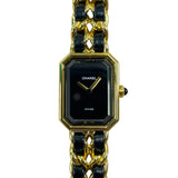 シャネル CHANEL プルミエール L H0001 ブラック GP×革ベルト クオーツ レディース 腕時計