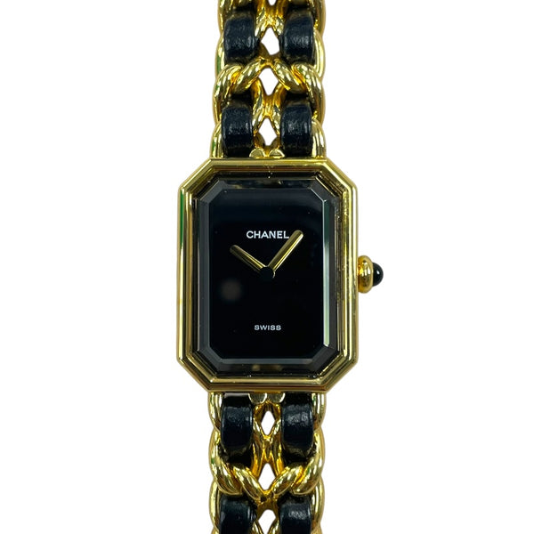 シャネル CHANEL プルミエール L H0001 ブラック GP×革ベルト クオーツ レディース 腕時計