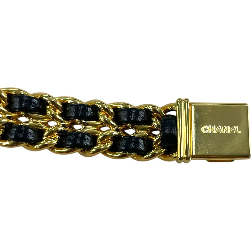 シャネル CHANEL プルミエール L H0001 ブラック GP×革ベルト クオーツ レディース 腕時計